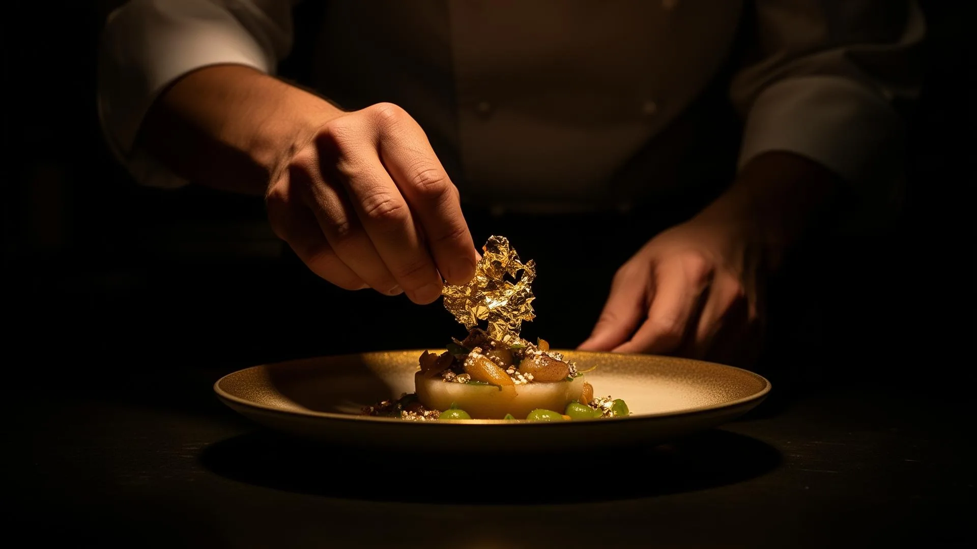 French private chef serving a plated course at an Orlando Airbnb