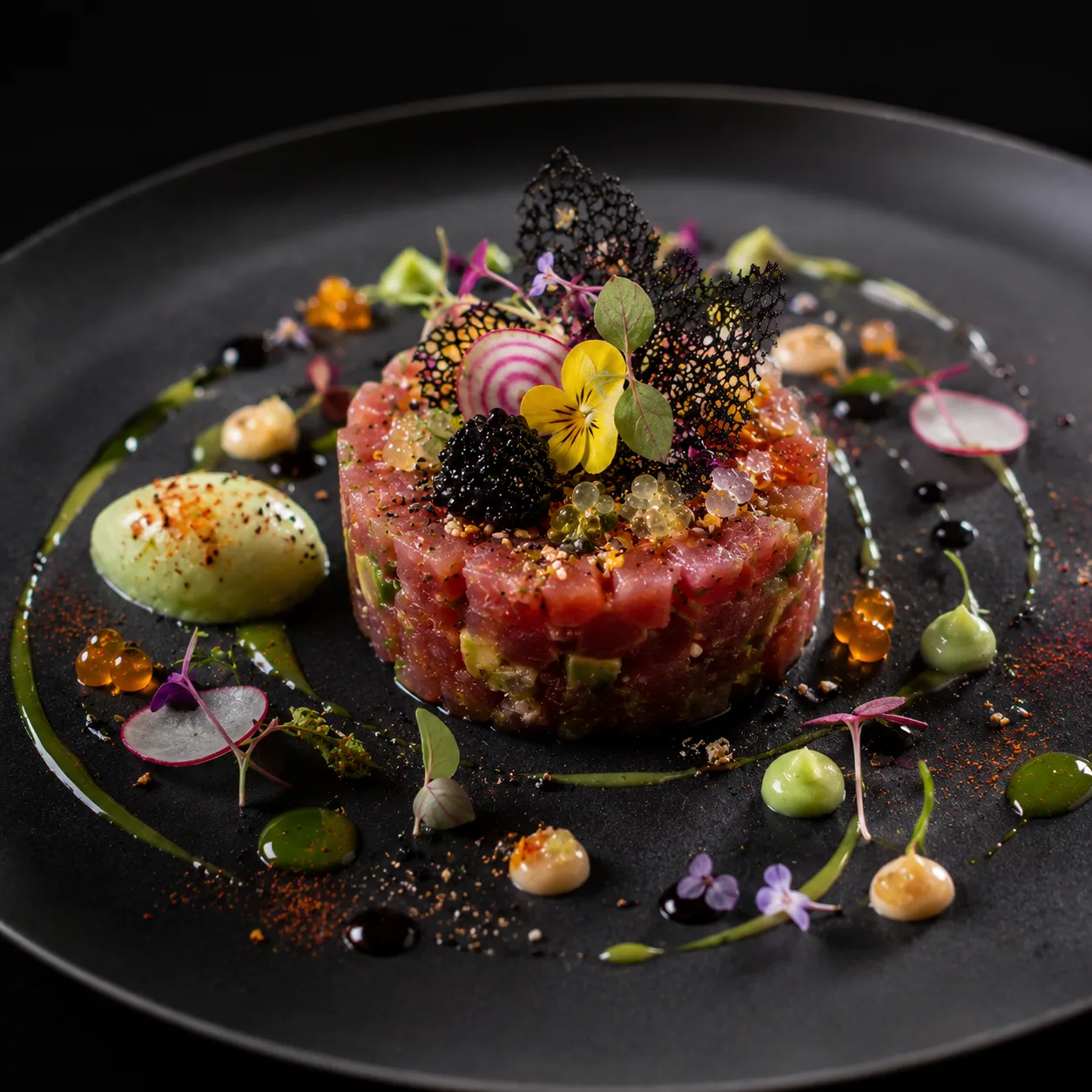 Tuna tartare prepared in classic French style